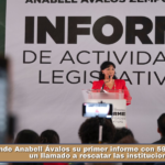 Rinde Anabell Ávalos su primer informe con 59 iniciativas y un llamado a rescatar las instituciones.