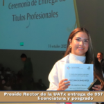 Preside Rector de la UATx entrega de 957 títulos de licenciatura y posgrado.