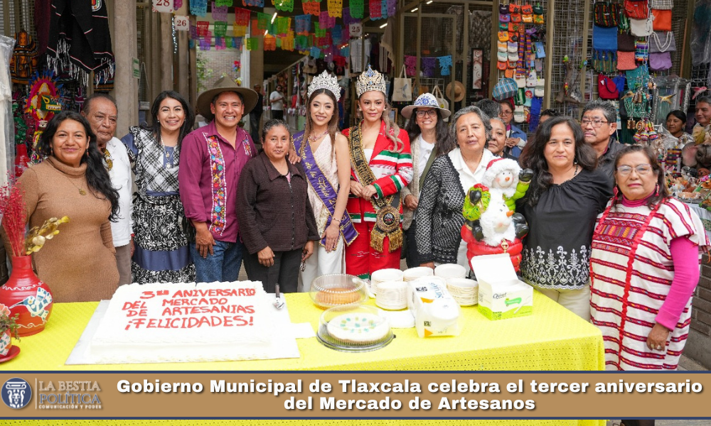 Gobierno Municipal de Tlaxcala celebra el tercer aniversario del Mercado de Artesanos.