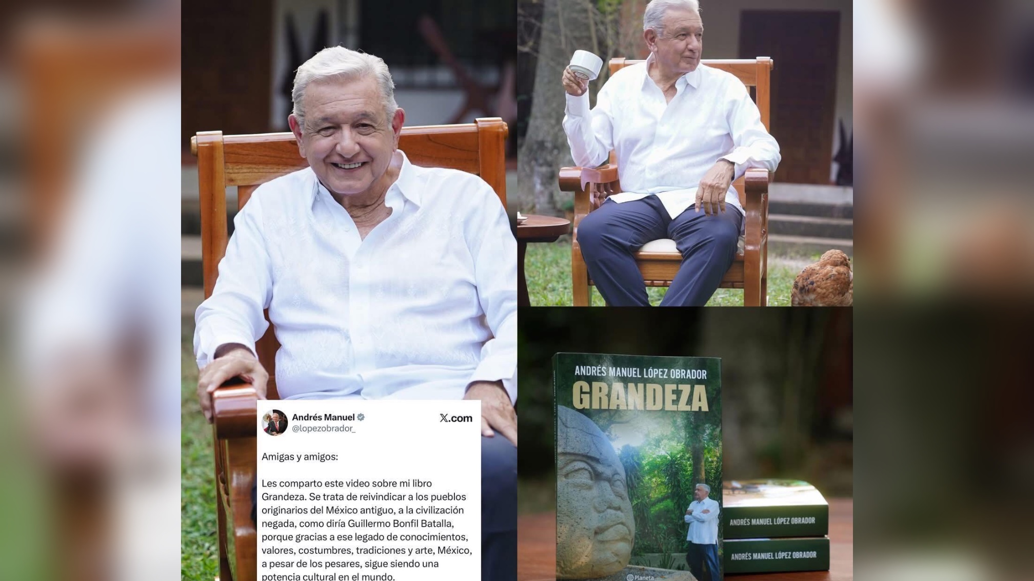AMLO reaparece para presentar libro; aprovecha para presumir reducción de pobreza y respaldar a Sheinbaum
