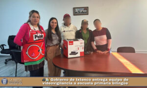 🎥🏫 Gobierno de Ixtenco entrega equipo de videovigilancia a escuela primaria bilingüe