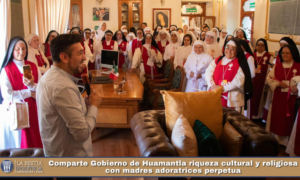 Comparte Gobierno de Huamantla riqueza cultural y religiosa con madres adoratrices perpetua.