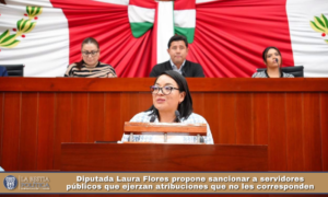 Diputada Laura Flores propone sancionar a servidores públicos que ejerzan atribuciones que no les corresponden.