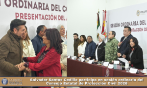 Salvador Santos Cedillo participa en sesión ordinaria del Consejo Estatal de Protección Civil 2026.