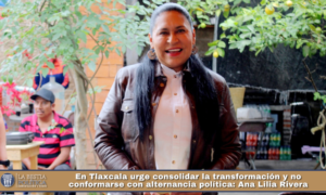 En Tlaxcala urge consolidar la transformación y no conformarse con alternancia política: Ana Lilia Rivera.