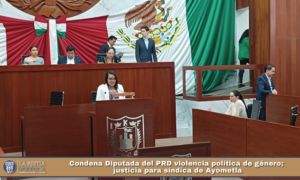 Condena Diputada del PRD violencia política de género; exige justicia para síndica de Ayometla
