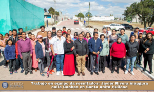 Trabajo en equipo da resultados: Javier Rivera inaugura calle Caobas en Santa Anita Huiloac.