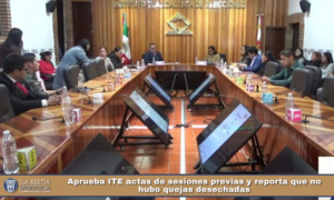 Aprueba ITE actas de sesiones previas y reporta que no hubo quejas desechadas.