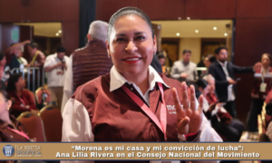 “Morena es mi casa y mi convicción de lucha”: Ana Lilia Rivera en el Consejo Nacional del Movimiento.