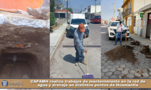 CAPAMH realiza trabajos de mantenimiento en la red de agua y drenaje en distintos puntos de Huamantla.