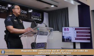 Reposta SSC reducción del 67 por ciento en robo de vehículos durante febrero.