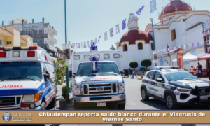 Chiautempan reporta saldo blanco durante el Viacrucis de Viernes Santo.