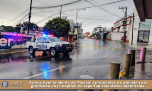 Activa Ayuntamiento de Tlaxcala protocolos de atención por granizada en la capital; se reportan solo daños materiales..