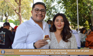 Zacatelco busca romper nuevamente récord con el pan con helado más largo.