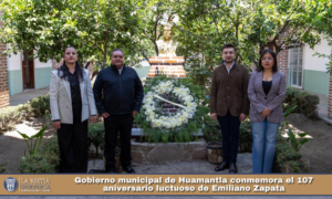 Gobierno municipal de Huamantla conmemora el 107 aniversario luctuoso de Emiliano Zapata.