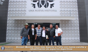 Giovani Montiel lleva más deporte a Tetla con nueva cancha y rehabilitación de espacios deportivos.