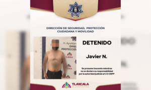 Policía municipal de Tlaxcala asegura a masculino por consumo y posesión de presuntas sustancias ilícitas