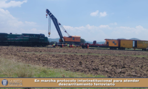 En marcha protocolo interinstitucional para atender descarrilamiento ferroviario.