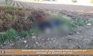 Atiende Dirección de Seguridad Pública reporte por hallazgo de persona sin vida.