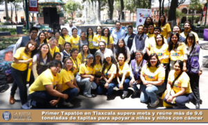 Primer Tapatón en Tlaxcala supera meta y reúne más de 9.6 toneladas de tapitas para apoyar a niñas y niños con cáncer.