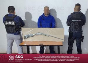 Detiene Secretaría de Seguridad Ciudadana a sujeto por portación de arma de fuego.