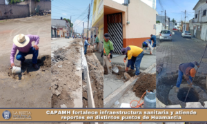 CAPAMH fortalece infraestructura sanitaria y atiende reportes en distintos puntos de Huamantla.