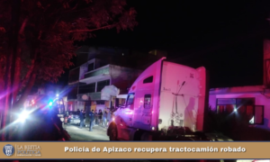 Policía de Apizaco recupera tractocamión robado.