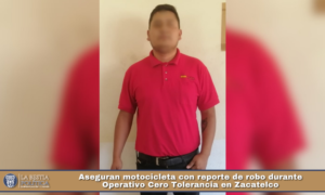 Aseguran motocicleta con reporte de robo durante Operativo Cero Tolerancia en Zacatelco.