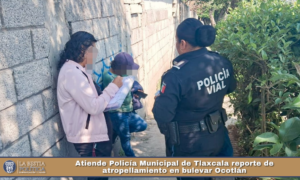 Atiende Policía Municipal de Tlaxcala reporte de atropellamiento en bulevar Ocotlán.