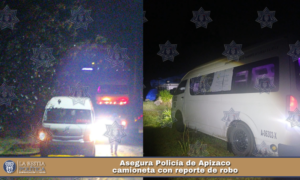 Asegura Policía de Apizaco camioneta con reporte de robo.