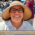 Tras mensaje de la presidenta, refrendan tlaxcaltecas su apoyo a Claudia Sheinbaum y Lorena Cuéllar.