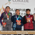Tlaxcala gana oro, plata y bronce en luchas asociadas femenil de ON.