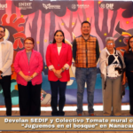 Develan SEDIF y Colectivo Tomate mural comunitario “Juguemos en el bosque” en Nanacamilpa.