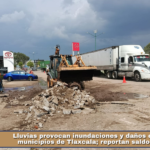 Lluvias provocan inundaciones y daños en varios municipios de Tlaxcala; reportan saldo blanco.