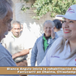 Blanca Angulo inicia la rehabilitación de la calle Ferrocarril en Chalma, Chiautempan.
