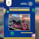 Recuperan en Zacatelco motocicleta robada en Puebla.