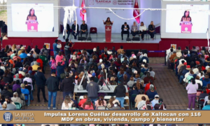 Impulsa Lorena Cuéllar desarrollo de Xaltocan con 116 MDP en obras, vivienda, campo y bienestar.