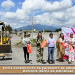 Inicia construcción de pavimento de adoquín en calle Reforma, barrio de Calnahuac.