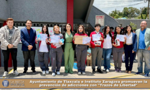 Ayuntamiento de Tlaxcala e Instituto Zaragoza promueven la prevención de adicciones con «Trazos de Libertad».