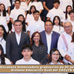 Encabeza Gobernadora graduación de 90 estudiantes del Sistema Educación Dual del CECyTE-EMSaD.