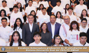 Encabeza Gobernadora graduación de 90 estudiantes del Sistema Educación Dual del CECyTE-EMSaD.