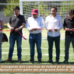 Inauguran dos canchas de fútbol en el parque Andén de Apizaco como parte del programa federal «Mundial Social».