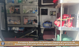 Fortalece Gobierno de Emiliano Zapata el servicio de Protección Civil con nuevo equipamiento para ambulancias.