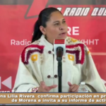 Ana Lilia Rivera confirma participación en proceso interno de Morena e invita a su informe de actividades.