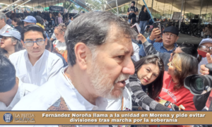 Fernández Noroña llama a la unidad en Morena y pide evitar divisiones tras marcha por la soberanía.