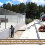 Avanza Ayuntamiento de Tlaxcala con la rehabilitación de la cancha de la unidad deportiva “Blas Charro Carvajal”.