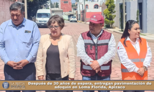 Después de 30 años de espera, entregan pavimentación de adoquín en Loma Florida, Apizaco.