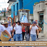 Brinda Seguridad Pública acompañamiento durante el recorrido del Niño del Cerrito.