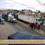 Gobierno del Estado llama a respetar los acuerdos con la Federación ante bloqueo parcial en la carretera México-Veracruz.