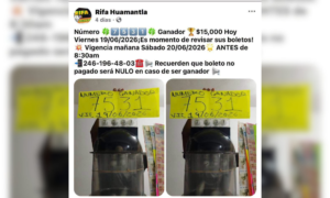 Salvador Santos Cedillo llama a la ciudadanía de Huamantla a extremar precauciones ante rifas y sorteos.